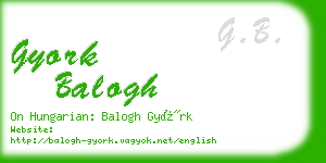 gyork balogh business card